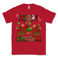 Red Merry Christmas cupcakes Classic Tee - NancyCooperArtShop