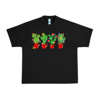 Black Christmas Cactuses Urban Heavy Tee - MaliasSmallBusiness