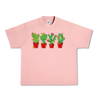Salmon Christmas Cactuses Urban Heavy Tee - MaliasSmallBusiness