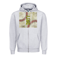 Heather Grey dirty baseball Zipper Hoodie - TumblerDesignByShophia