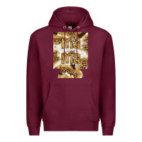 Burgundy Mama with leopard and cowhide regular can cooler Premium Hoodie - HowdyJamesFarm