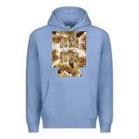 Colony Blue Mama with leopard and cowhide regular can cooler Premium Hoodie - HowdyJamesFarm