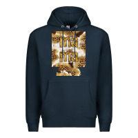 Navy Mama with leopard and cowhide regular can cooler Premium Hoodie - HowdyJamesFarm