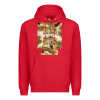 Red Mama with leopard and cowhide regular can cooler Premium Hoodie - HowdyJamesFarm