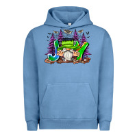 Pigment Pebble Blue Joy Halloween Gnome Urban Hoodie - CowhideDigitalArt