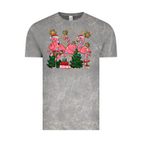 Cloud Rock christmas flamingos Vintage Tee - MaliasSmallBusiness