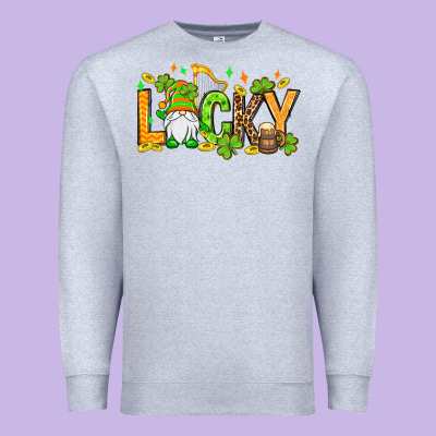 St. Patrick's Lucky Gnome Premium Sweatshirt Designed By Oliviacreatesart