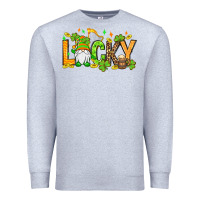Heather Grey St. Patrick's Lucky gnome Premium Sweatshirt - OliviaCreatesArt