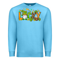 Ocean Blue St. Patrick's Lucky gnome Premium Sweatshirt - OliviaCreatesArt