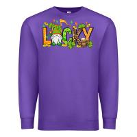 Purple St. Patrick's Lucky gnome Premium Sweatshirt - OliviaCreatesArt