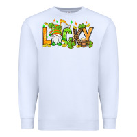 White St. Patrick's Lucky gnome Premium Sweatshirt - OliviaCreatesArt