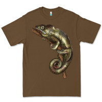 Cacao Green Chameleon Lizard Illustrations Premium Tee - LillyAllenDesigns