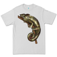 Dove Grey Green Chameleon Lizard Illustrations Premium Tee - LillyAllenDesigns