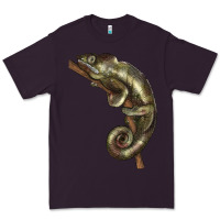 Plum Green Chameleon Lizard Illustrations Premium Tee - LillyAllenDesigns