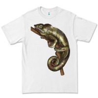 White Green Chameleon Lizard Illustrations Premium Tee - LillyAllenDesigns