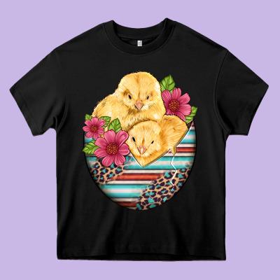 Hatched Egg Easter Chicks Heavy Core Tee Designed By Artiststas