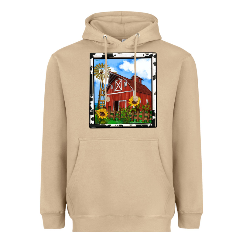 Rustic Western Barn Olivia Heavyweight Hoodie by OliviaCreatesArt | Teevron