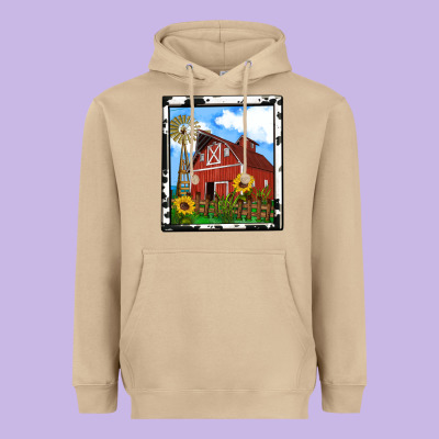 Rustic Western Barn Olivia Heavyweight Hoodie Designed By Oliviacreatesart