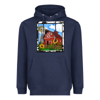 Navy rustic western barn olivia Heavyweight Hoodie - OliviaCreatesArt