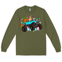 Army Green monster truck easter Long Sleeve Tee - Artiststas
