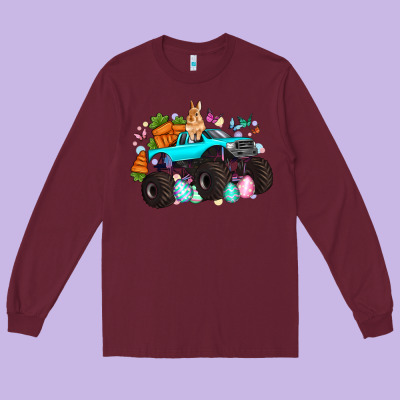 Monster Truck Easter Long Sleeve Tee Designed By Artiststas