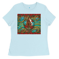 Baby Blue western horse horseshoe roses gemstones glitter wooden Ladies Tee - Artiststas