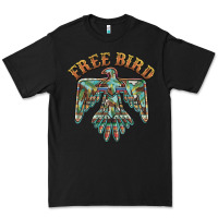 Black free bird feathers thunderbird Premium Tee - BarkalooDesign
