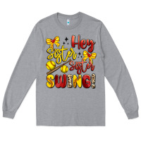 Heather Grey hey sister sister swing softball Long Sleeve Tee - Artiststas