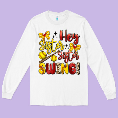 Hey Sister Sister Swing Softball Long Sleeve Tee Designed By Artiststas