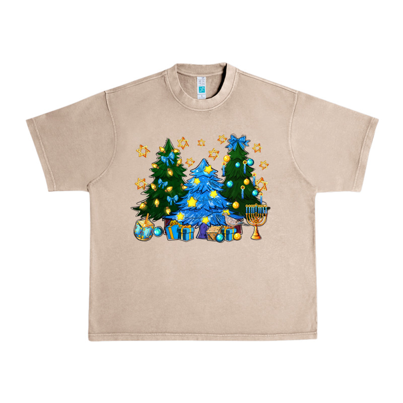 Hannukah Christmas Trees Urban Heavy Tee by NancyCooperArtShop | Teevron