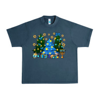 Midnight Navy Hannukah Christmas trees Urban Heavy Tee - NancyCooperArtShop