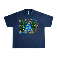 Navy Hannukah Christmas trees Urban Heavy Tee - NancyCooperArtShop