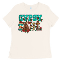 Bone western gypsy soul horse roses serape aztec leopard Ladies Tee - Artiststas