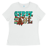 White western gypsy soul horse roses serape aztec leopard Ladies Tee - Artiststas