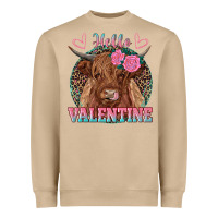 Mushroom hello valentine highland cow Heavyweight Sweatshirt - RanaPortraitStore