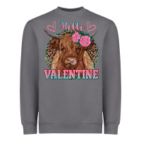 Storm hello valentine highland cow Heavyweight Sweatshirt - RanaPortraitStore
