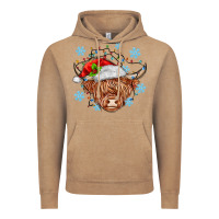 Vintage Coffee christmas cow Vintage Hoodie - MaliasSmallBusiness