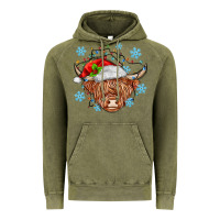 Vintage Olive christmas cow Vintage Hoodie - MaliasSmallBusiness