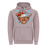 Christmas Cow Vintage Hoodie | Teevron