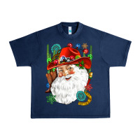 Navy Cowboy Santa Urban Heavy Tee - NancyCooperArtShop