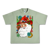 Oil Green Cowboy Santa Urban Heavy Tee - NancyCooperArtShop