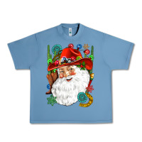 Pebble Blue Cowboy Santa Urban Heavy Tee - NancyCooperArtShop