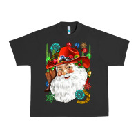 Pigment Black Cowboy Santa Urban Heavy Tee - NancyCooperArtShop
