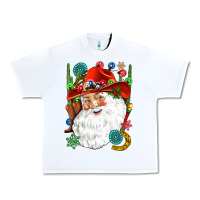 White Cowboy Santa Urban Heavy Tee - NancyCooperArtShop