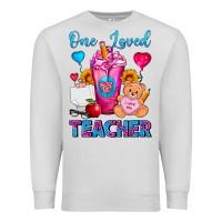 Dove Grey One Loved Teacher Valentines Day Cold Drink Frappe Premium Sweatshirt - FaDigitalArtStudio