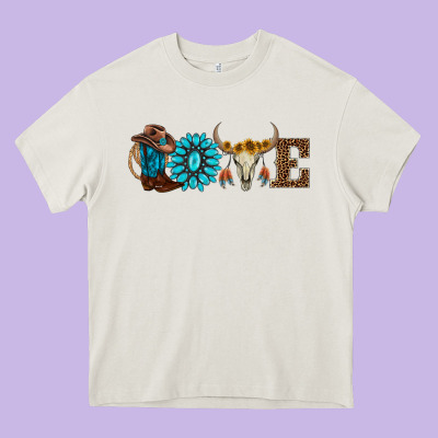 Western Love Heavy Core Tee Designed By Adodesignshop