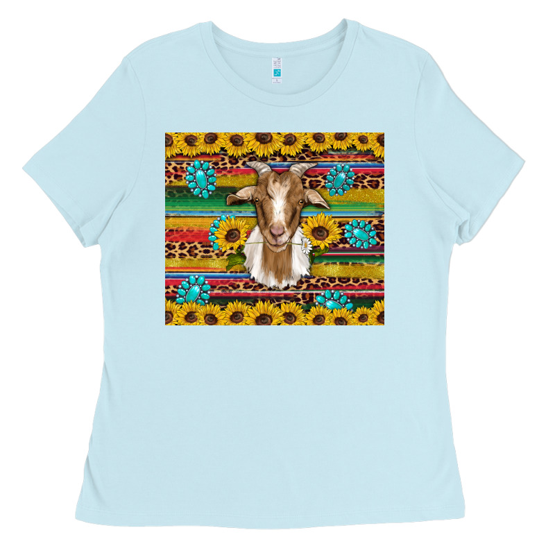 Goat Sunflowers Gemstones Serape Leopard Glitter Ladies Tee by Artiststas | Teevron