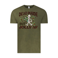 Vintage Olive dead inside but jolly af Vintage Tee - MaliasSmallBusiness