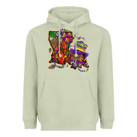 Matcha mardi gras louisiana map Heavyweight Hoodie - OliviaCreatesArt