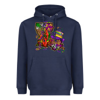 Navy mardi gras louisiana map Heavyweight Hoodie - OliviaCreatesArt